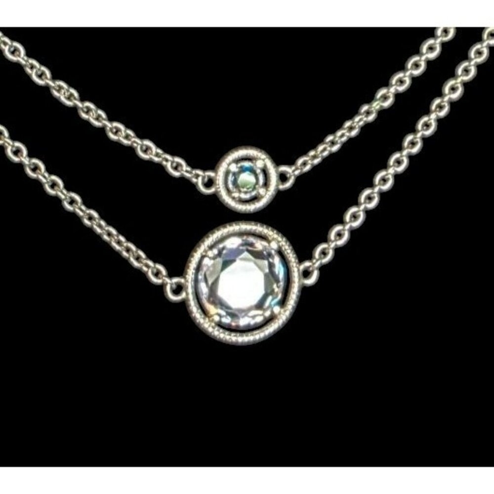 New Tocara Sterling Silver Necklace DiAmi Crystal Bezel Station 42" Long Bianca - Picture 7 of 12